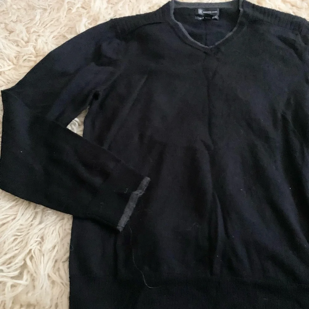 INC International Concepts | Black V-Neck Wool Blend Sweater XL - Picture 9 of 10